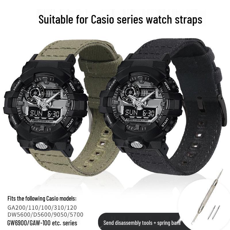Curea de ceas 61S din pânză de bumbac pur pentru CASIO G-SHOCK GA110/100DW-5600