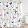 Whimsical Watercolor Butterfly And Floral Shower Curtain Single Piece Vibrant Illustrations