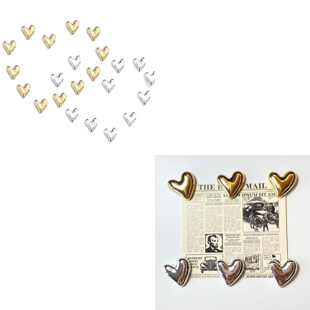 Heart Resins Magnets Pack of 20 Decorative Piece for Metal Surfaces
