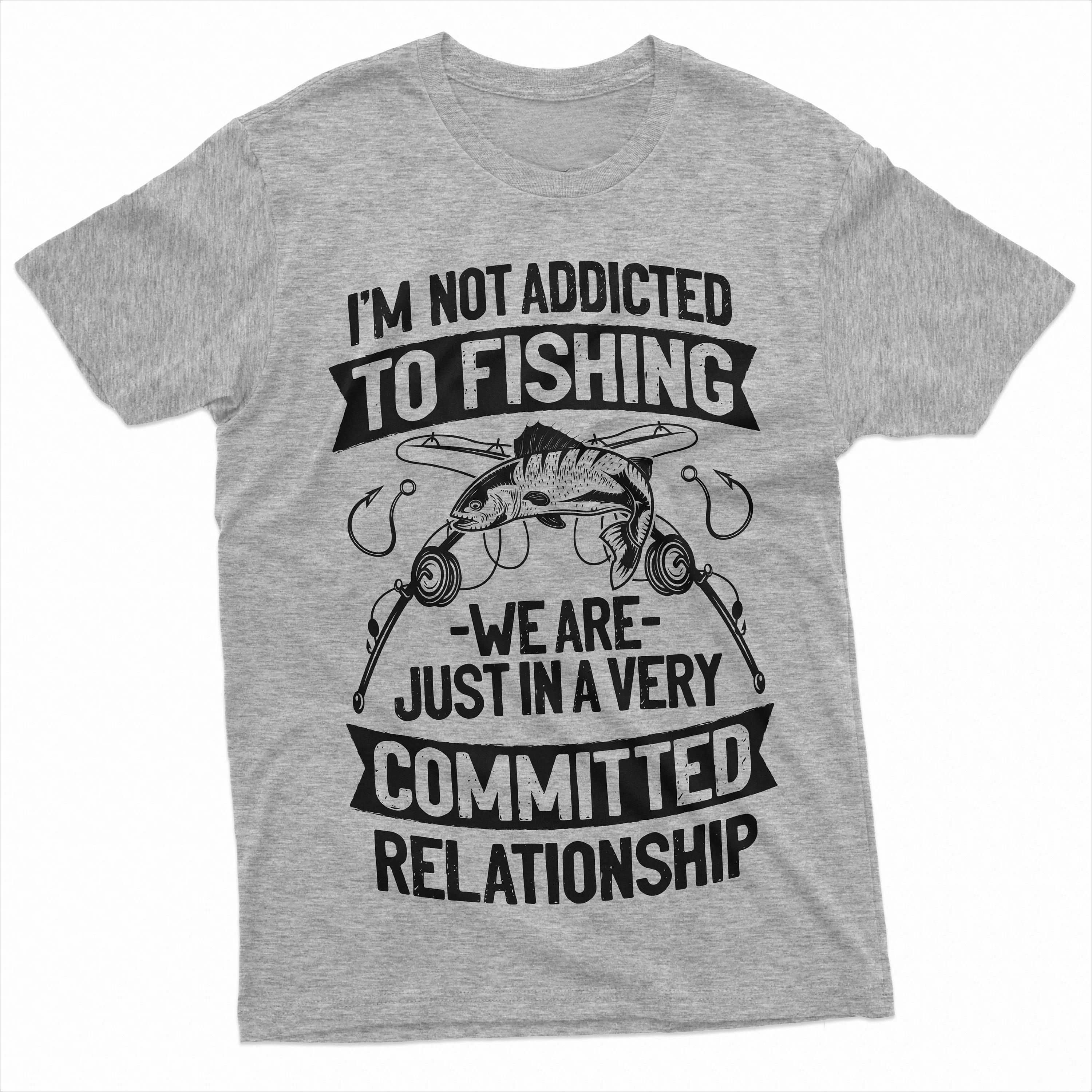 

Men s Funny Fishing Tee Shirt Humor Gift Tshirt For Dad Grandpa Husband Addicted to fishing T-Shirt 4XL