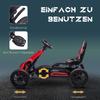 Kids Pedal Go Kart, with Adjustable Seat, EVA Wheels, Seat, Handbrake - Red