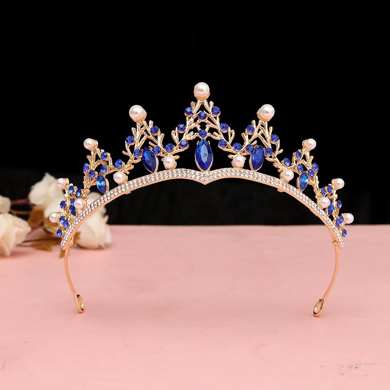 

Alloy Branch Shape Pearl Crown Super Beautiful Bride Wedding Dress Crown Tiara Female High End Crown
