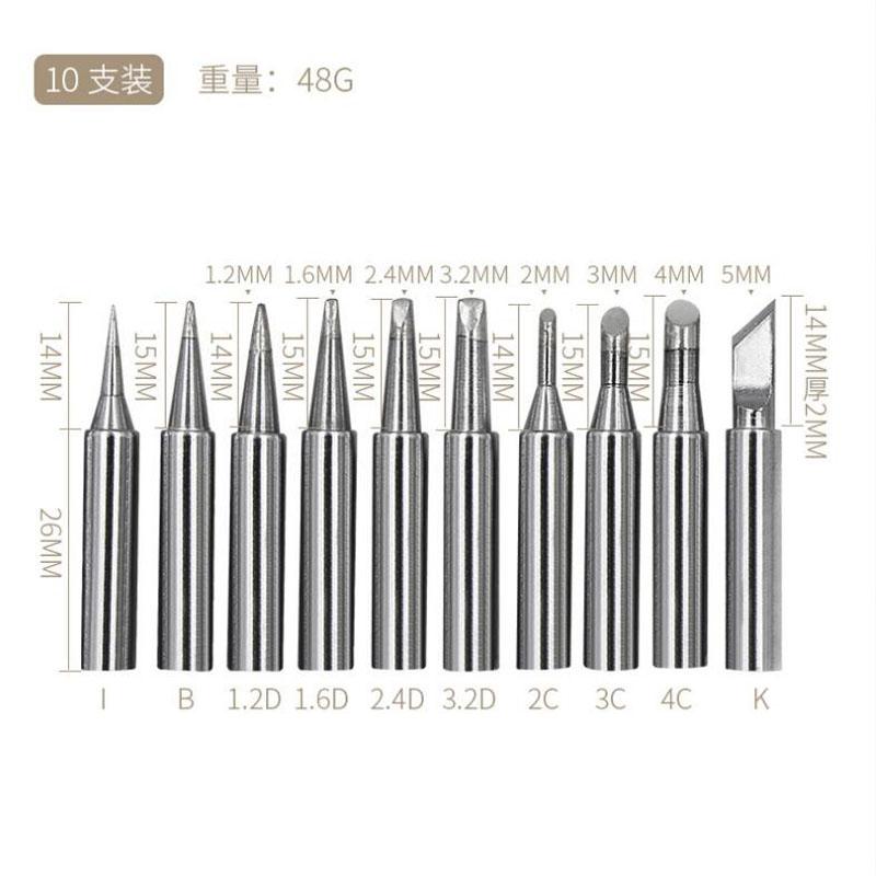 Welding Tips Solder Tip Pure Copper Lead-Free Welding Soldering Iron Head Hot Bare Copper Electric Soldering Iron Welding Tools
