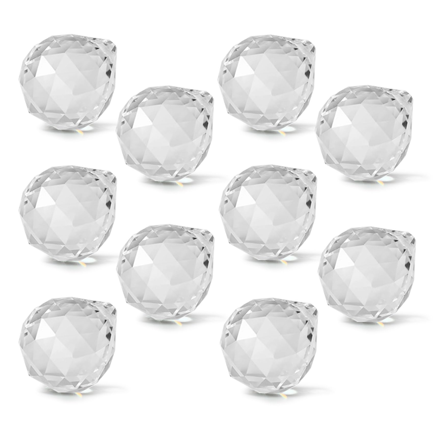 

Loveril Clear Crystal Suncatcher Ball Prism (Set of 10) for Pendant Lighting, Chandeliers, and Curtain Pendants (30mm)
