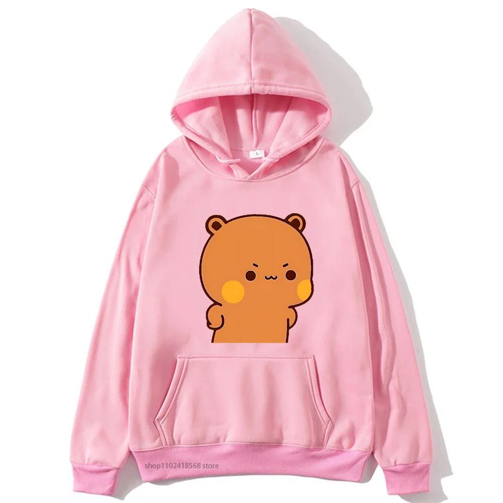 Cute Bubu Is Yelling At Dudu Hoodies for Men's Sweatshirt Women Couple Clothes Panda Bear Casual Kawaii Tops Fleece