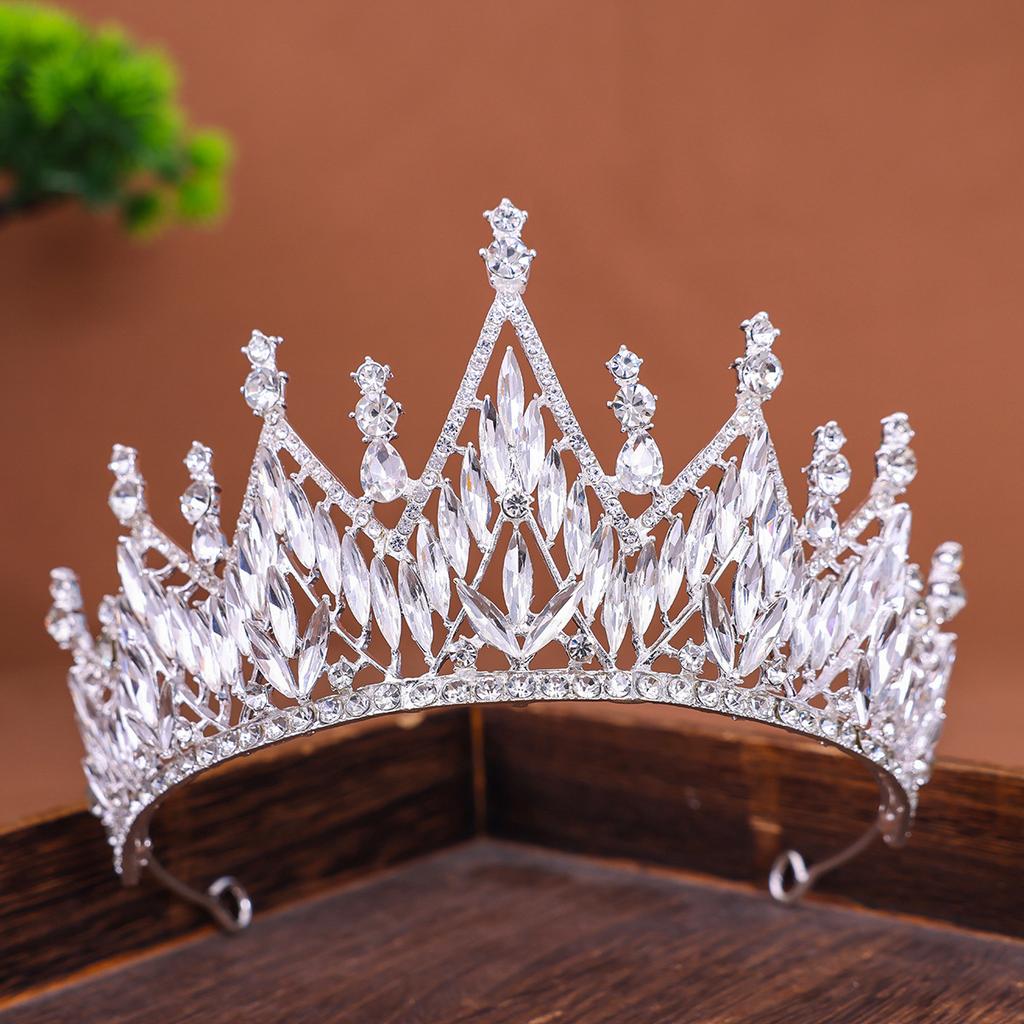 Braut Legierung Krone Haaraccessoire Strass Pferdeaugen Krone Kopfschmuck Hochzeitskleid und Abendkleid Studio Haaraccessoire