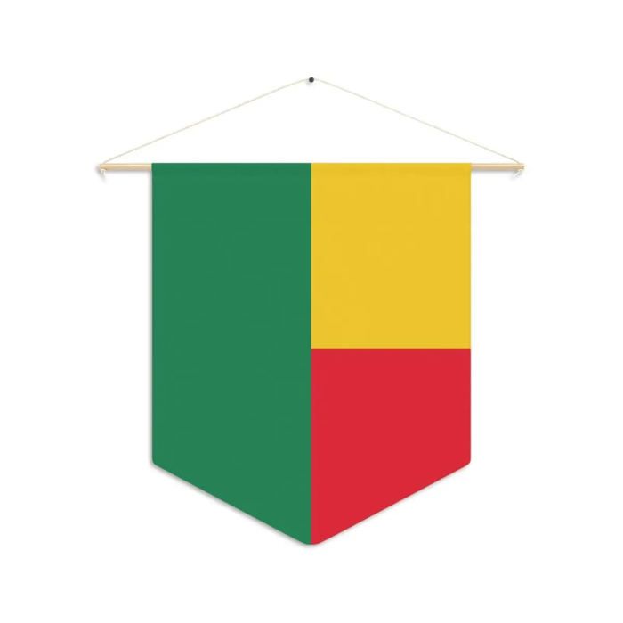 Fanion – Drapeau du Bénin – 30 x 45 cm – Polyester – À Suspendre – Pixelforma