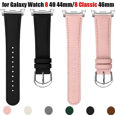 Leather Watch Strap For Samsung Galaxy Watch 8 40mm 44mm No Gaps Wrist Bands For Samsung Watch 8 Classic 46mm Bracelet Correa