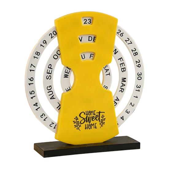 Creative Perpetual Calendar, 3 Layer Rotating Date Desk Decor, Vintage Monthly Calendar for Home Office
