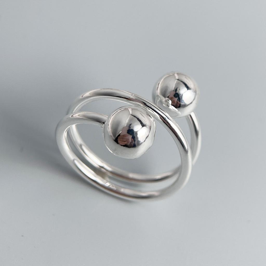 Xiaomi 925 Sterling Silver Rings for Women Couple Minimalist Handmade Simple Wide Heavy Ball Ring Party Jewelry Gift Prevent Allergy