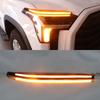 LED DRL Headlight Eyebrow Daytime Running Light For Toyota Tundra Sequoia   With Dynamic Yellow Turn Signa Fog Lamp