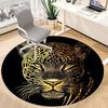 1pc Leopard Print Office Round Area Rug, Indoor Mat Suitable ForOffice, Under Office Chairs Bedroom Living Room Home Decor T195