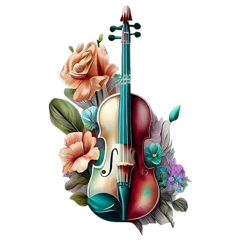 Acrylic Flat Surface Pendant With Flower Violin Design For Automotive Interior