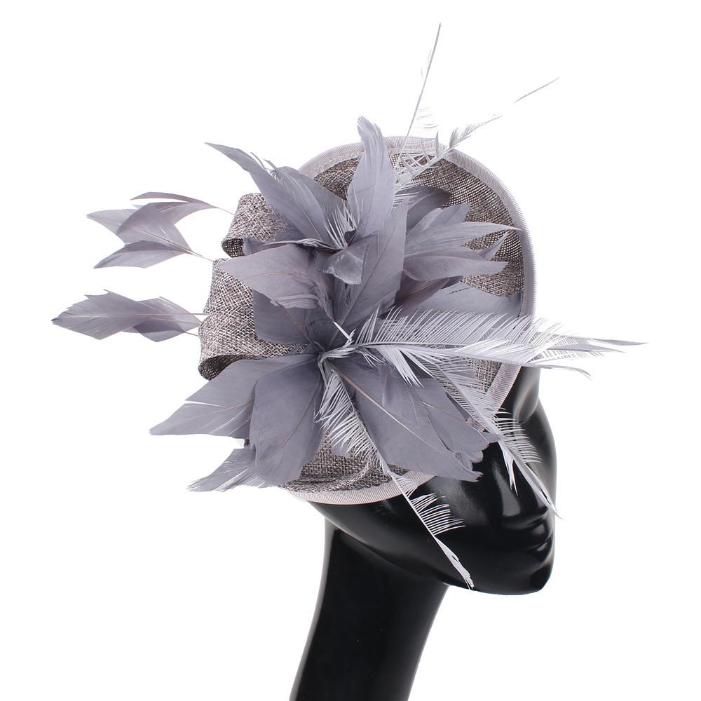 Deep Leather Powder Boutique Banquet Mesh Top Hat Hemp Headgear Bridal Wedding Dress Mesh Feather