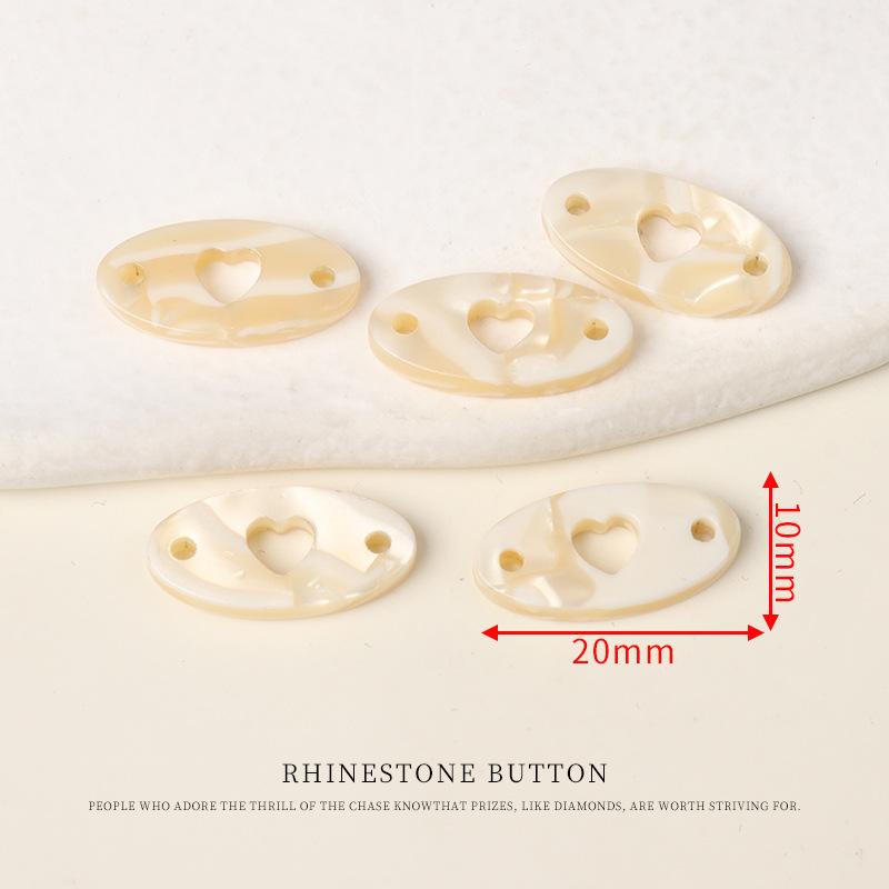 

5pcs Resin Imitation Shell Love Oval Sign Sweater Cardigan Hat Clothing Decoration Tortoiseshell Button Buttons 20Mm Beige Shell