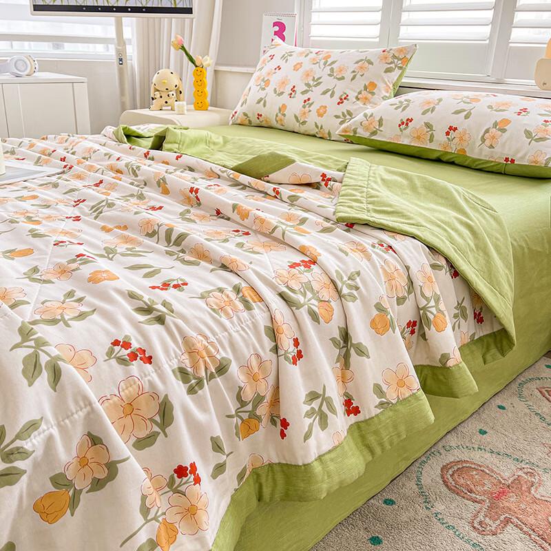 Lilang Joyful Summer Flower Language 4-Piece Quilt Set