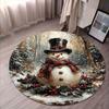 Christmas Round Rugs: Snowman,Merry Christmas, Tree & Elf Designs for Your Holiday Home Room Floor Mats New Year Home Decoration