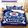 Cruz Azul Themed 3pcs Bedding Set Duvet Cover Closure Includes 1 Duvet Cover & 2 Pillowcases for All Seasons Bedroom Home Dorm Decor
