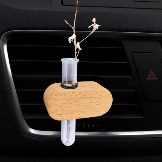 Car Air Outlet Decoration Artistic Flower Arranger Holder Universal Simple Installation Tube Vases with Magnet Stand Auto Interior Decor Accessory