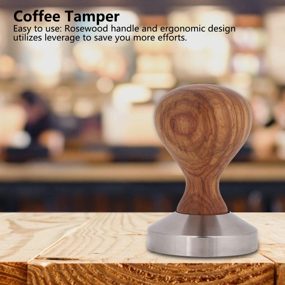 Wooden Handle Espresso Powder Flat Press Ergonomic Design Coffee Press  Coffee Brewing