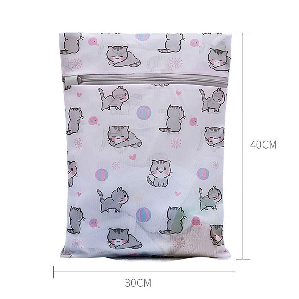 Cat Print Washing Bag Large Capacity Storage Bags Convenient Laundry Basket  Household