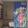 Anime Cardcaptor Sakura Duschdraperi Sommar Strand Badrum Dekorativt Duschdraperi, Vattentätt