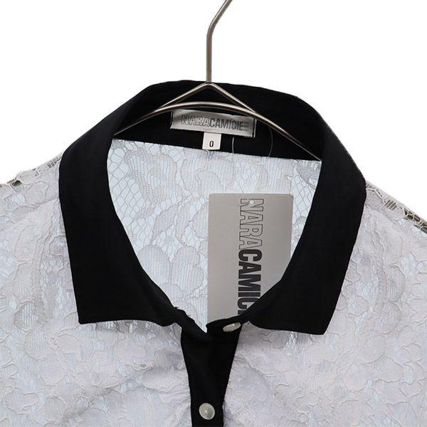 NARACAMICIE unused race Long sleeve race blouse Cut and sewn ruffles Women Used
