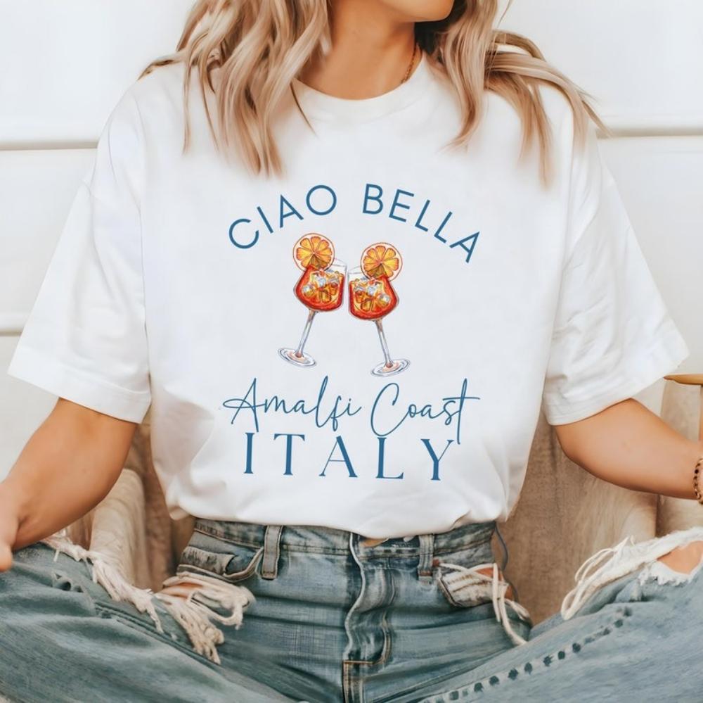 ciao Bella Italy Tshirt Womens Vacation Travel Tshirt Durable Plussize Casual Tshirt Holiday Activity Accessories Wear S