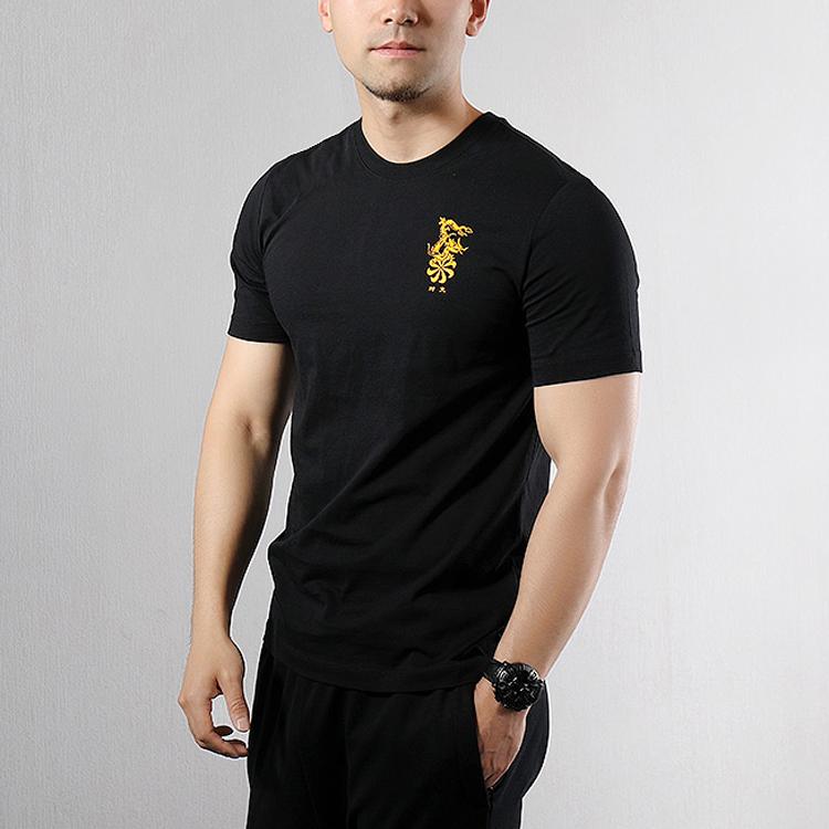 Nike T Shirts Men's Black Crew Neck Moderate Straight Fit