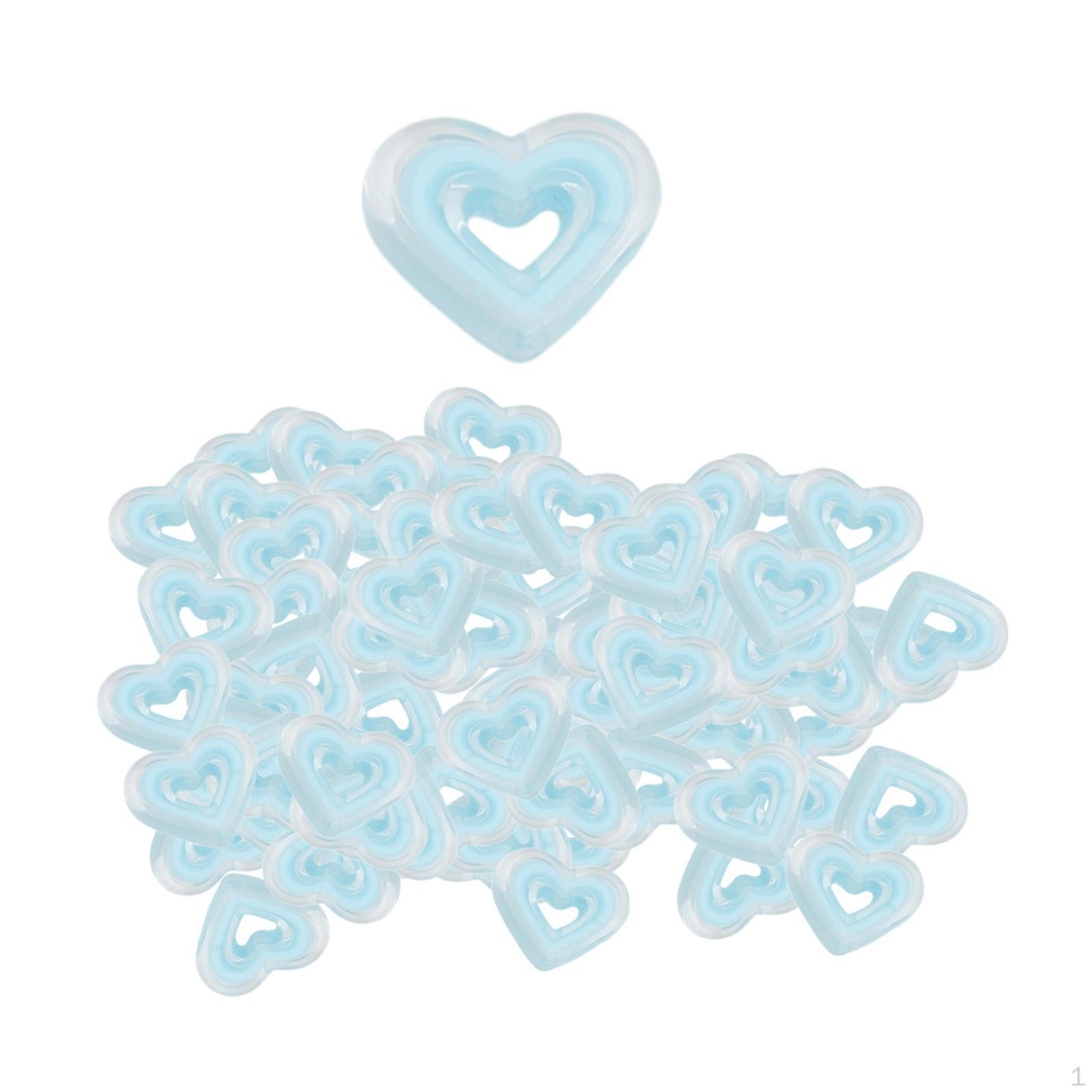 

80 акриловых бусин в форме сердца для поделок, изготовления украшений-разделителей и аксессуаров