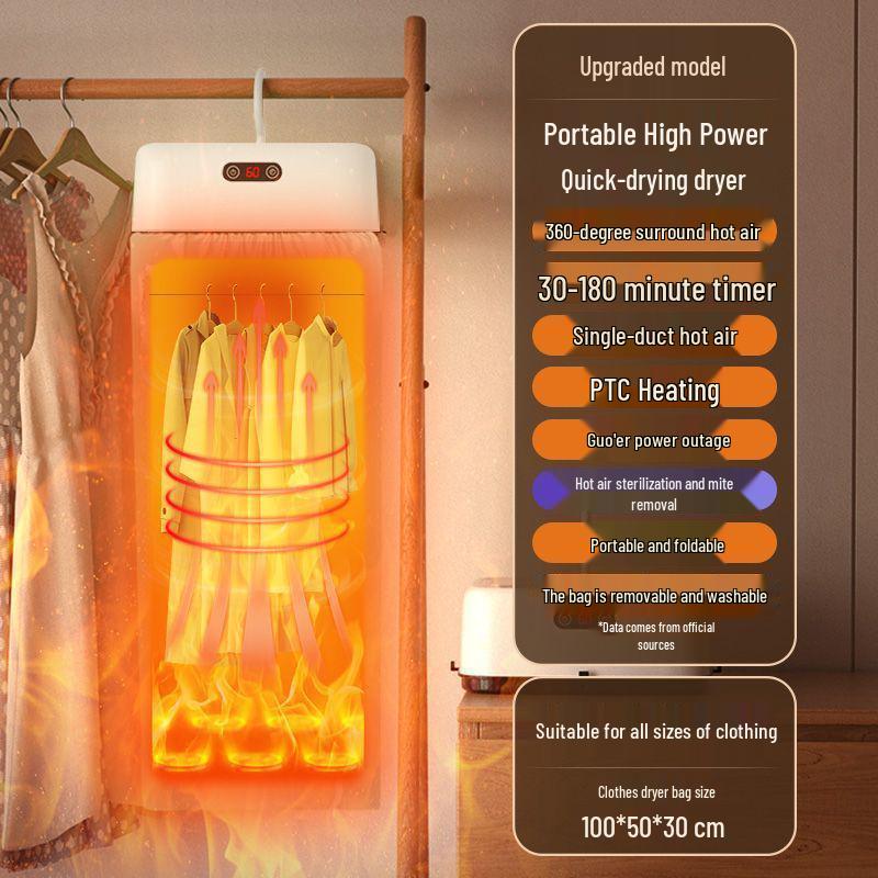 

Fully Automatic Compact Clothes Dryer - Quick and Efficient for Home or Dorms Factory Direct Smart Timing Quick Dryer