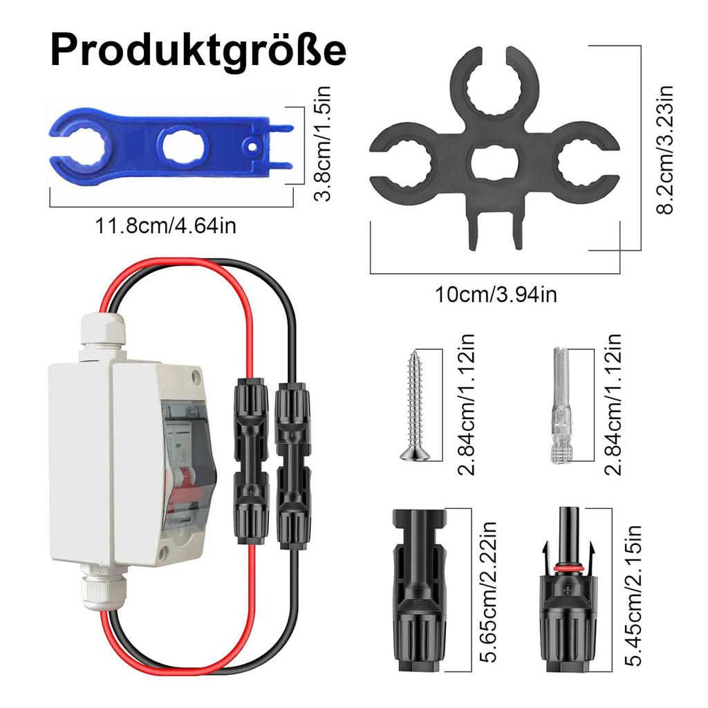 Solar Disconnect Switches with 260mm Cable Photovoltaic Isolator Switches Power Disconnection Switches Simple Operate