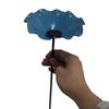 Garden Metal Flower Stake Decorative Bird Bath Ground Insert Bee Watering Station Butterfly Drinking Bowl for Backyard Pollinators Wild Birds Patio