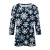 Women's Fashion Casual Seven Sleeve Christmas Printed Round Neck Top