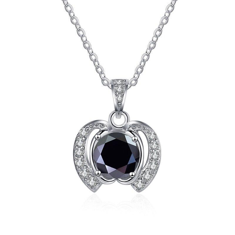 Bague Ringen Trend Women's 1 Carat Round Moissanite Necklace Apple Shaped Pendant Clavicle Chain Silver 925 Jewelry For Christmas