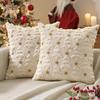 45X45CM Christmas Tree Star Embroidered Pillowcase Red Green White Living Room Sofa Square Cushion Cover Home Bedroom Decor