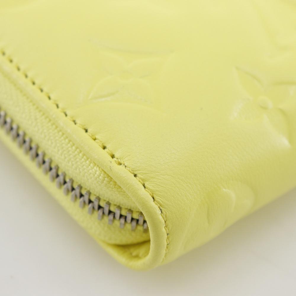 LOUIS VUITTON Zippy wallet Purse M83104 Kussan Smiley Yellow yellow lambskin Women Used