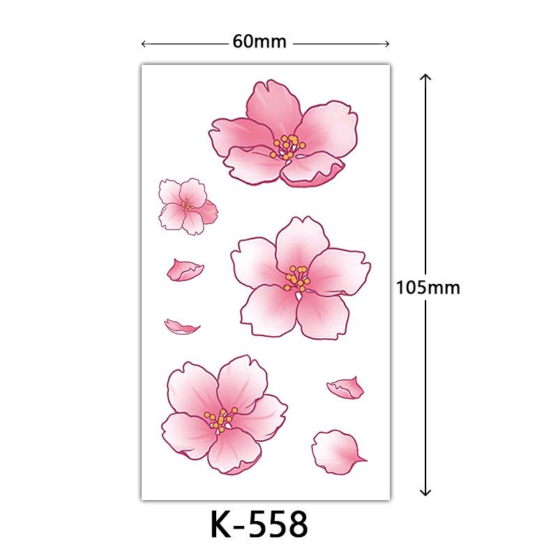 Waterproof Tattoo Stickers: English Letters, Flowers & Butterfly Sketches
