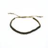 HARANG HR 280B_Silver Ball Fabric Bracelet (Khaki)