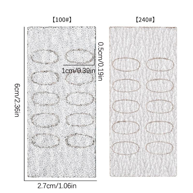 50 Stück Nagelhautschieber Selbstklebende Sandblattfeile Trimmen von Nägeln Vorpolieren Sandpapier-Set Maniküre-Behandlungswerkzeug
