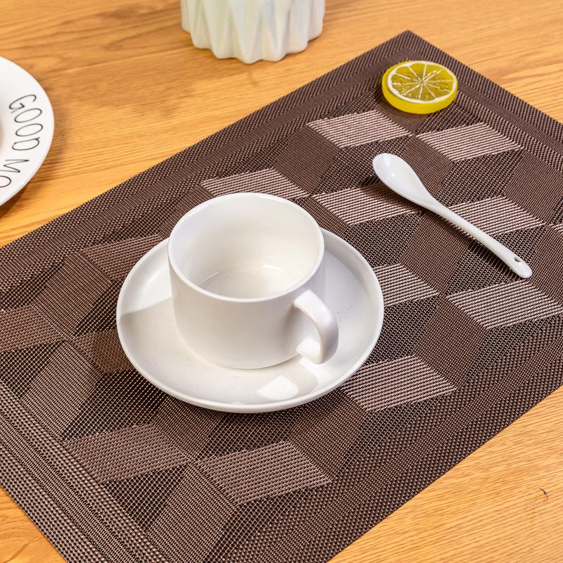 New square European style dining table mat, simple style thermal insulation placemat, western food thermal insulation mat, coaster, tableware