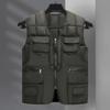 Winter Men's Vest Casual Padded Plush Single-breasted Sleeveless Winter Jacket Fashion V-neck Warm Fishing Vest Clothing for Men