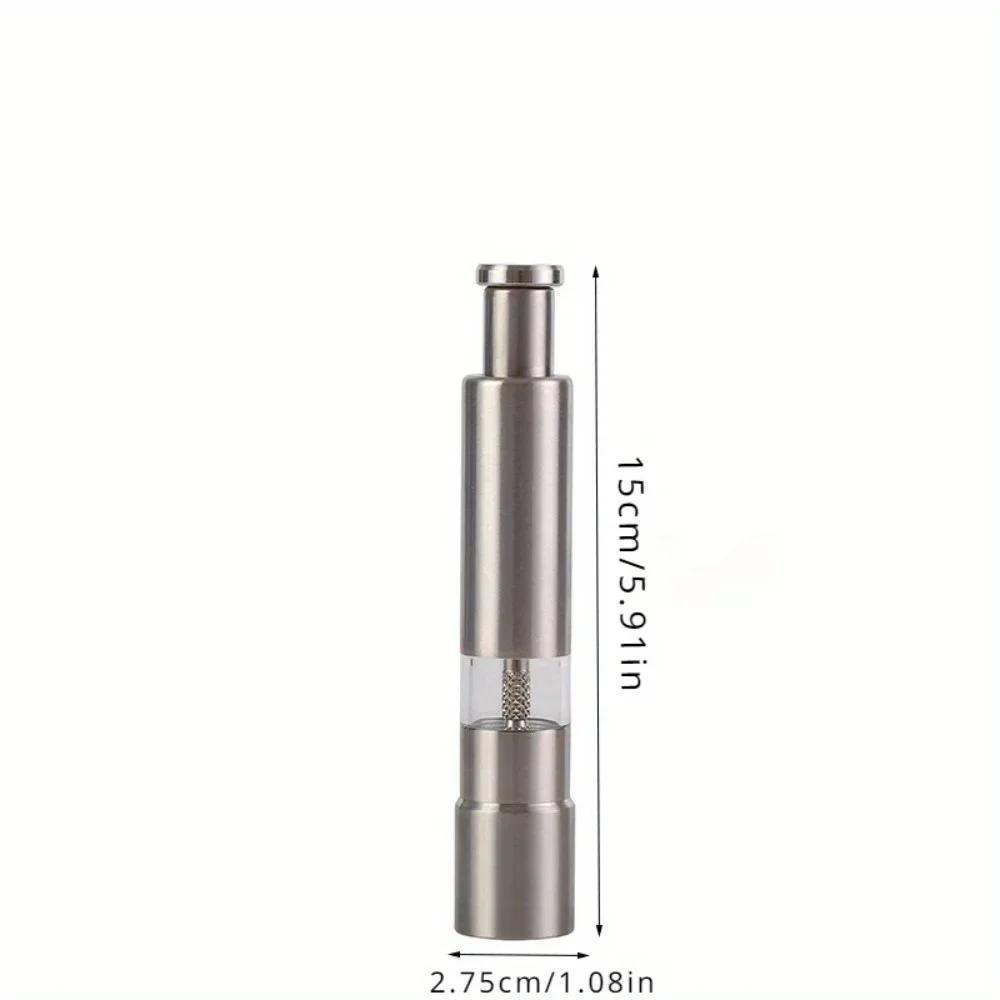 

Мельницы для соли и перца с кнопочной крышкой, основанием и стержнем из нержавеющей стали, одноручные мельницы для соли и перца, кухонные гаджеты для приготовления пищи