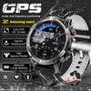 New Adventure GPS Map Navigation Smart Watch AMOLED Screen 10ATM Waterproof Clock Compass Flashlight BT Call Smartwatch Men