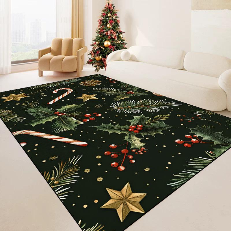 

Living Room Christmas Decoration Carpet Large Area Sofa Coffee Table Area Rugs Soft Fluffy Bedroom Cloakroom Entrance Doormat 60*90cm