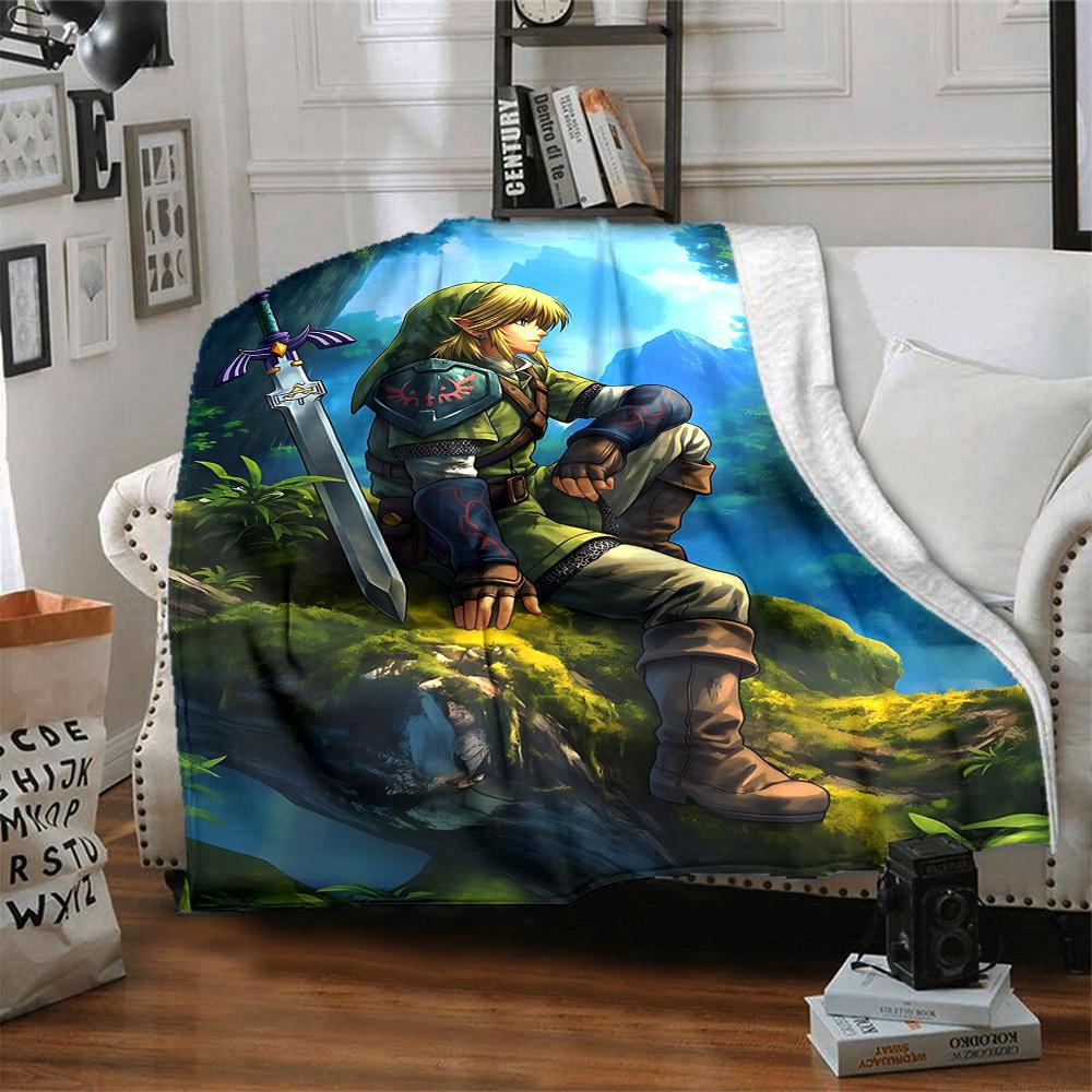 1PC Hylian Shield, Legend of Zelda Blanket, Throw For Sofa, Bed, Travel, Camping, Livingroom,