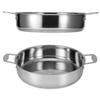Uncovered Stainless Steel NonStick Braising Stewing Cooking Pan with Dual Handle for Induction Cooker