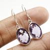 Natural Amethyst Earrings, Handmade Earrings, 925 Sterling Silver Oval Checker Amethyst Earring, Present for her, February Birthstone