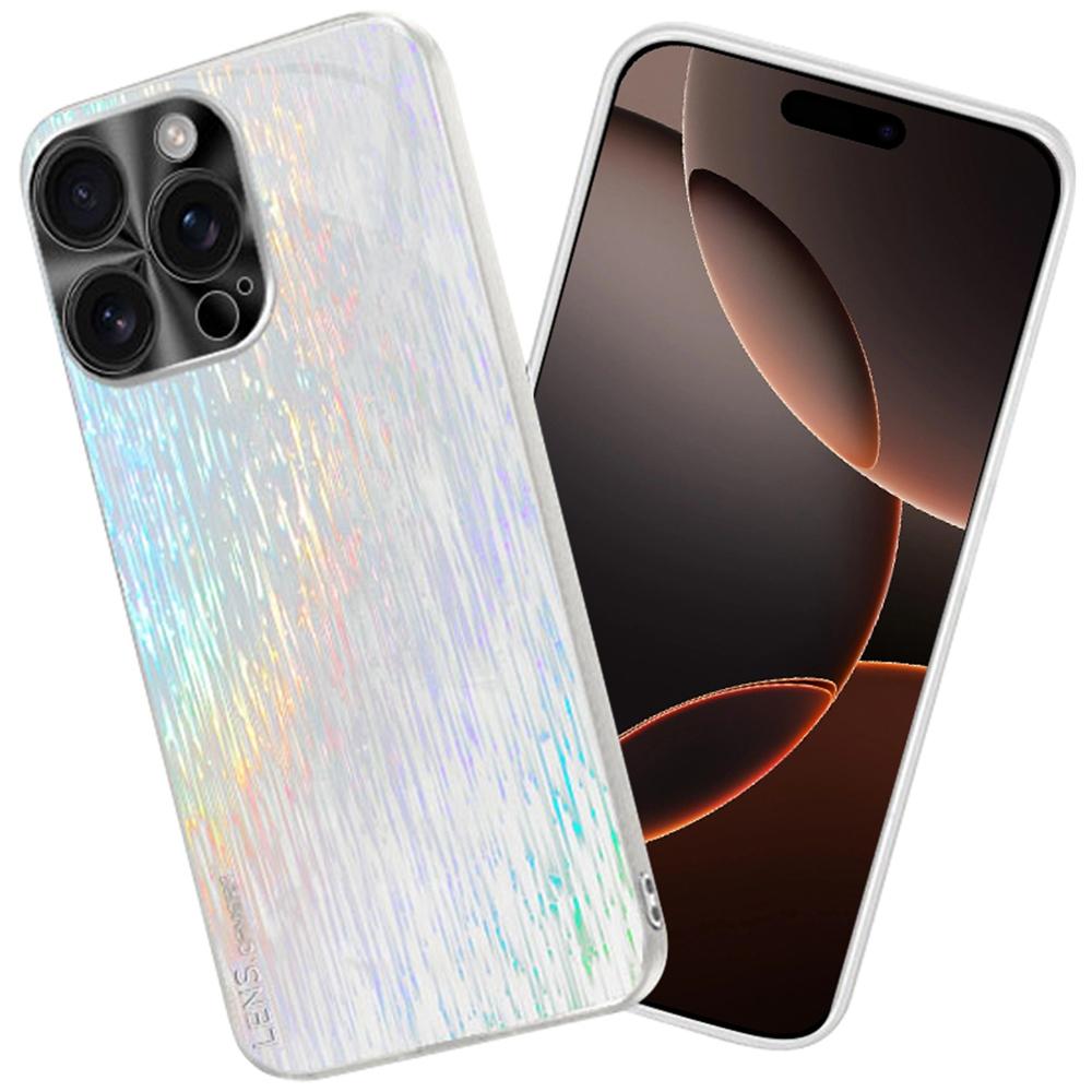 

For iPhone 16 Pro Max Colorful Phone Case Ultra Slim Dropproof Hard PC Back Cover White