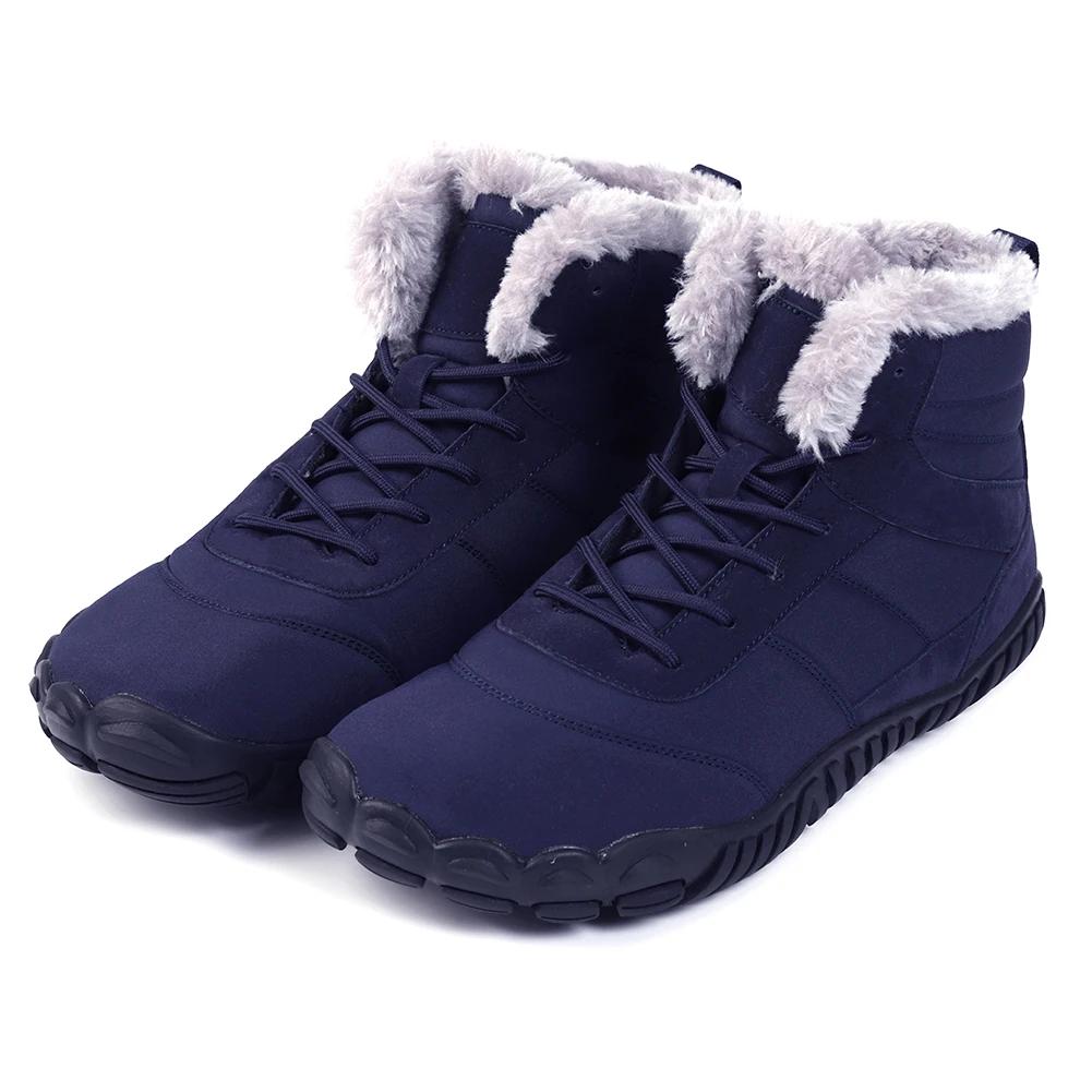 

Winter Snow Boots For Men Women Waterproof Trekking Climbing Sneakers Non-Slip Warm Barefoot Shoes Outdoor Hiking Ankle Boots 36 темно-синього кольору
